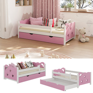 Vitalispa Letto per bambini rosa 70x140 cm con cassetto, senza materasso