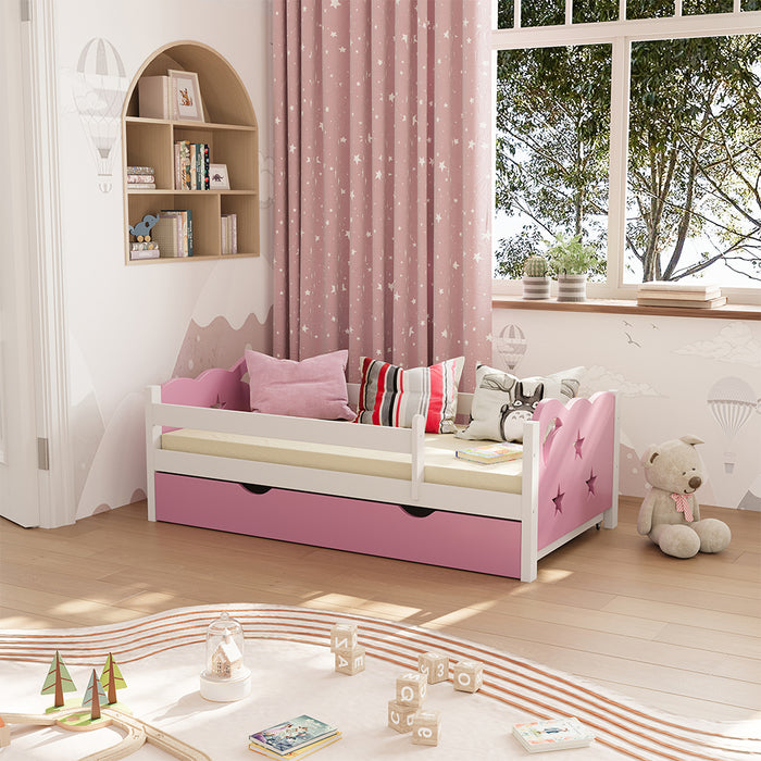 Vitalispa Letto per bambini rosa 70x140 cm con cassetto, senza materasso