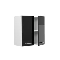 Vicco Pensile universale Nero lucido 60 cm con porte