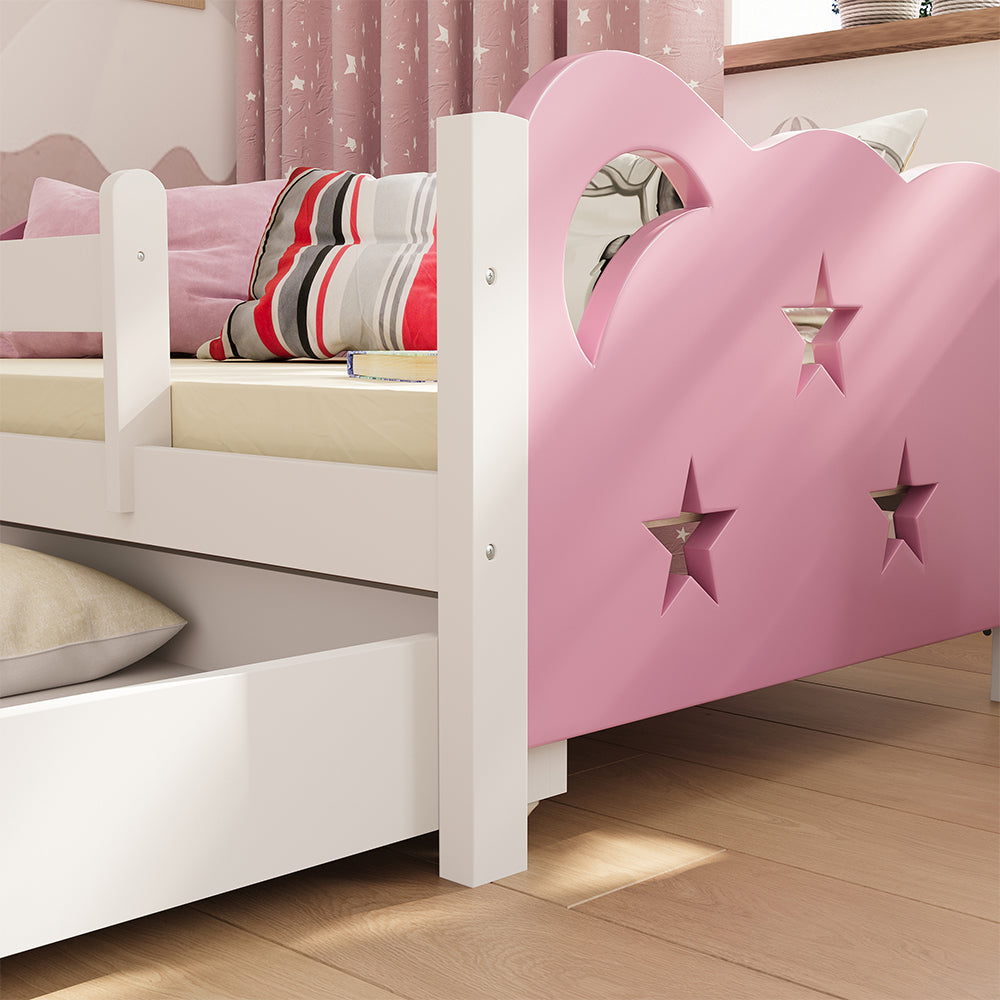 Vitalispa Letto per bambini rosa 70x140 cm con cassetto, senza materasso
