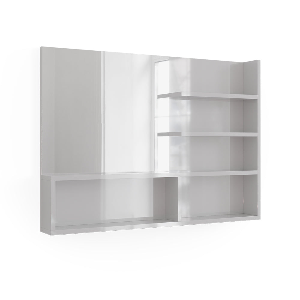 Vicco Specchio bagno Bianco lucido 89.8 x 65 cm con scomparti aperti