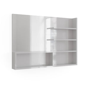 Vicco Specchio bagno Bianco lucido 89.8 x 65 cm con scomparti aperti