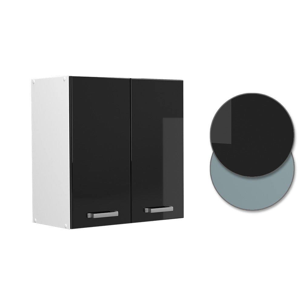 Vicco Pensile universale Nero lucido 60 cm con porte