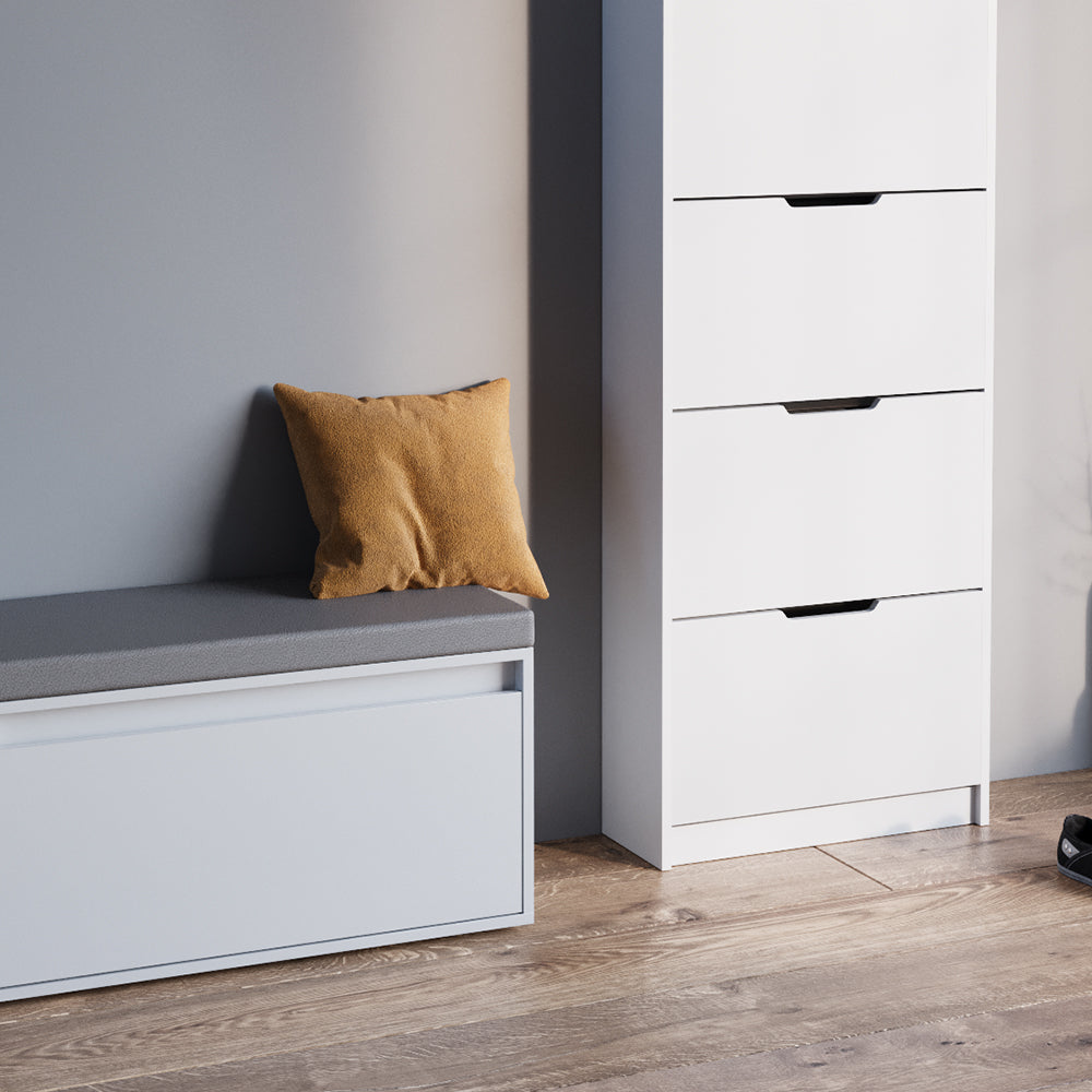 Vicco Scarpiera Bianco 2 parti, con banco