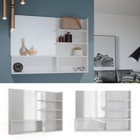 Vicco Specchio bagno Bianco lucido 89.8 x 65 cm con scomparti aperti