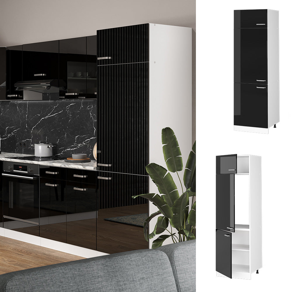 Vicco Armadio frigorifero Nero lucido 60 cm