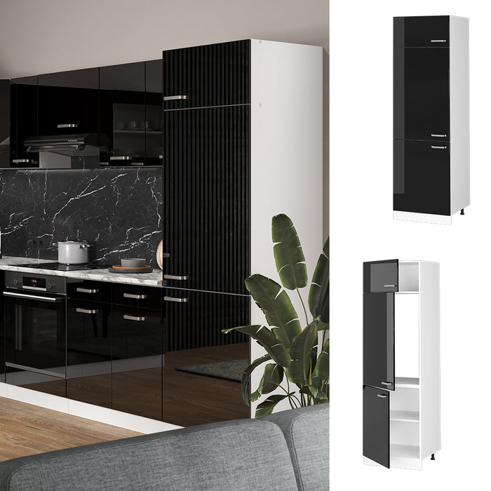 Vicco Armadio frigorifero Nero lucido 60 cm