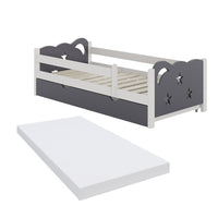 Vitalispa Letto per bambini Bianco/Grigio 80x160 cm con cassetto e materasso
