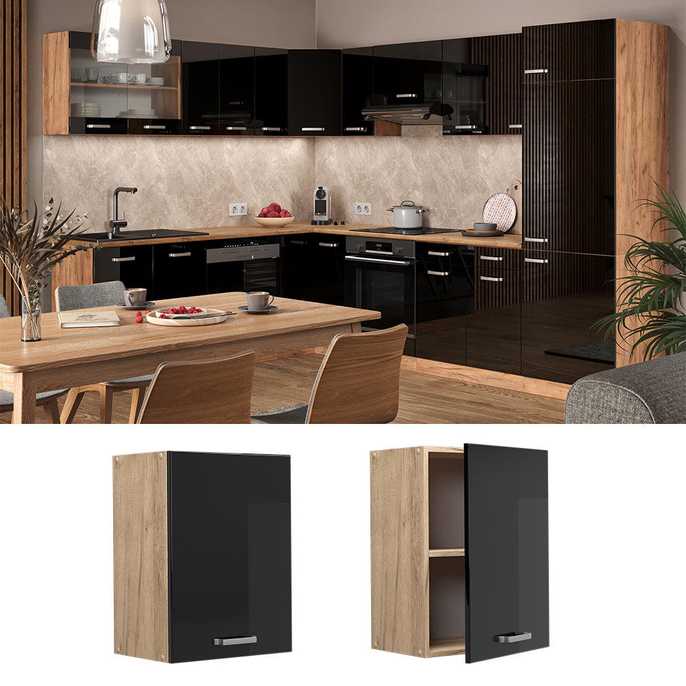 Vicco Pensile da cucina Nero lucido 45 cm