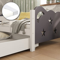 Vitalispa Letto per bambini Bianco/Grigio 80x160 cm con cassetto e materasso