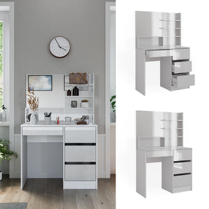 Vicco Tavolo da toeletta Bianco 90 cm con specchio