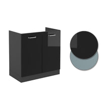 Vicco Mobile lavello cucina Nero lucido 80 cm senza piano di lavoro