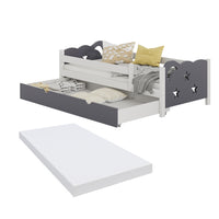 Vitalispa Letto per bambini Bianco/Grigio 80x160 cm con cassetto e materasso