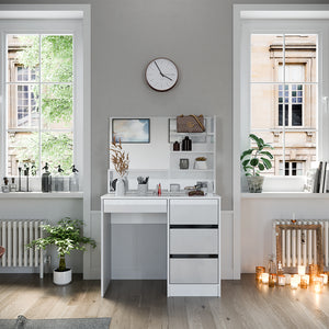 Vicco Tavolo da toeletta Bianco 90 cm con specchio