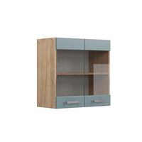 Vicco Mobile da cucina in vetro Grigio-blu 60 cm