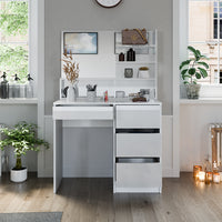 Vicco Tavolo da toeletta Bianco 90 cm con specchio