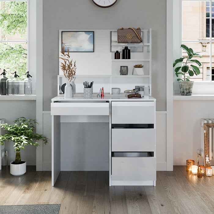 Vicco Tavolo da toeletta Bianco 90 cm con specchio