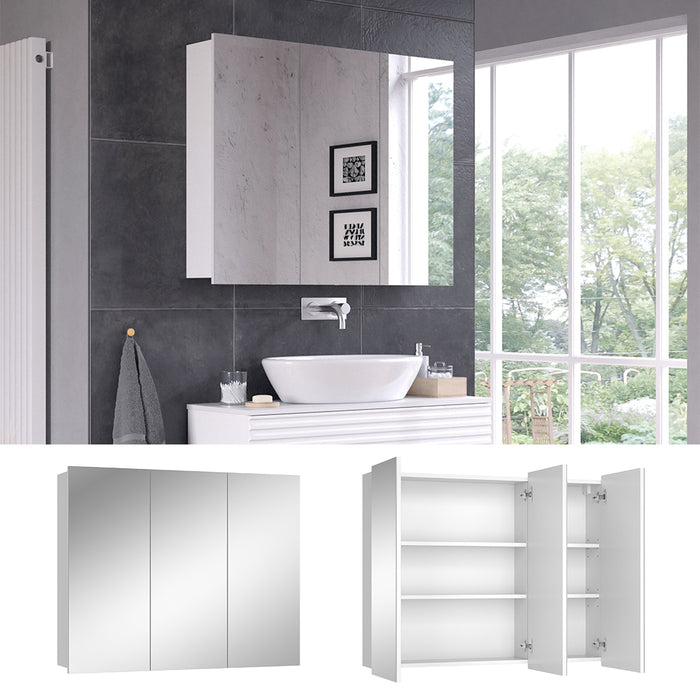 Vicco Specchio contenitore bagno Bianco 100 x 79.8 cm con 3 porte