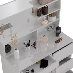 Vicco Tavolo da toeletta Bianco 90 cm con specchio