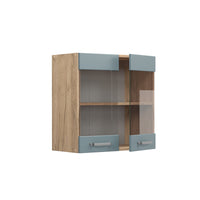 Vicco Mobile da cucina in vetro Grigio-blu 60 cm