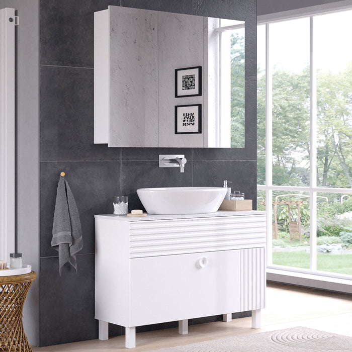 Vicco Specchio contenitore bagno Bianco 100 x 79.8 cm con 3 porte