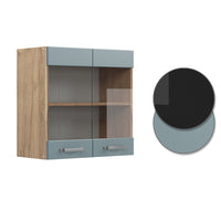 Vicco Mobile da cucina in vetro Grigio-blu 60 cm