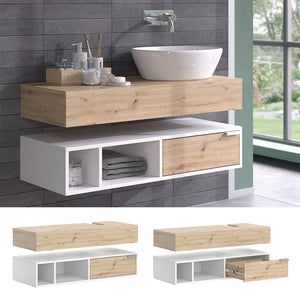 Vicco Mobile sottolavabo per bagno Bianco 100 x 15 cm con cassetto