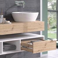 Vicco Mobile sottolavabo per bagno Bianco 100 x 15 cm con cassetto