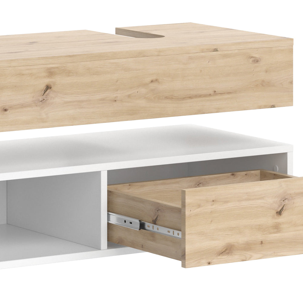 Vicco Mobile sottolavabo per bagno Bianco 100 x 15 cm con cassetto