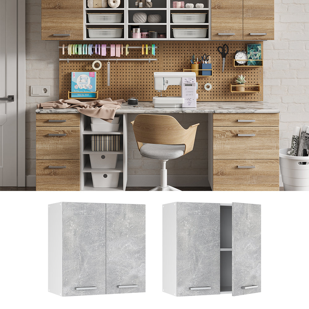 Vicco Pensile universale Calcestruzzo 60 cm con porte