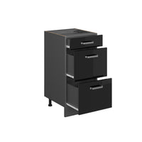 Vicco Mobiletto base per cucina Nero lucido 40 cm PL Marmo