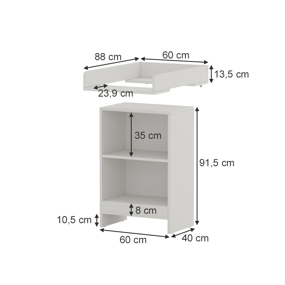 Vicco Fasciatoio Bianco 60 x 103.5 cm con fasciatoio