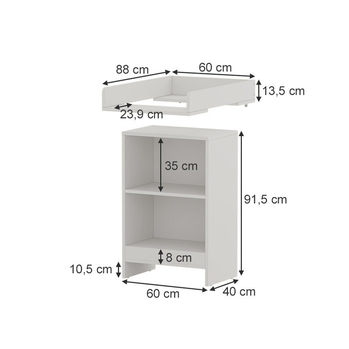 Vicco Fasciatoio Bianco 60 x 103.5 cm con fasciatoio