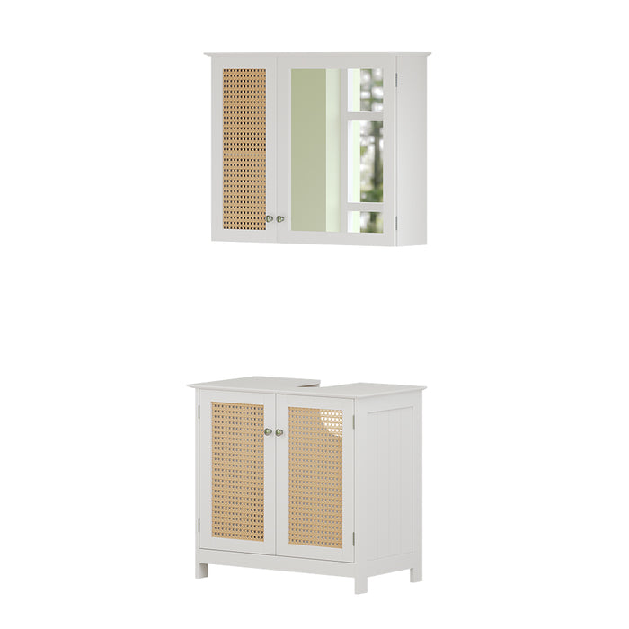 Vicco Set di mobili da bagno Bianco 2 parti