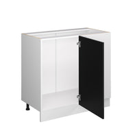Vicco Mobile ad angolo cucina Nero lucido 86 cm , PL Rovere
