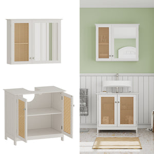 Vicco Set di mobili da bagno Bianco 2 parti