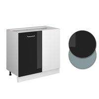 Vicco Armadio universale ad angolo Nero lucido 86 cm con anta, senza piano di lavoro