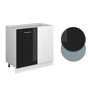 Vicco Mobile ad angolo cucina Nero lucido 86 cm senza piano di lavoro