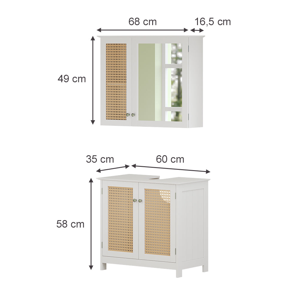 Vicco Set di mobili da bagno Bianco 2 parti