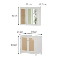 Vicco Set di mobili da bagno Bianco 2 parti