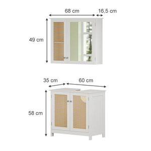 Vicco Set di mobili da bagno Bianco 2 parti