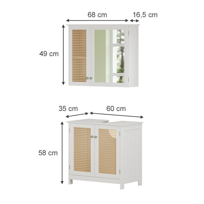 Vicco Set di mobili da bagno Bianco 2 parti