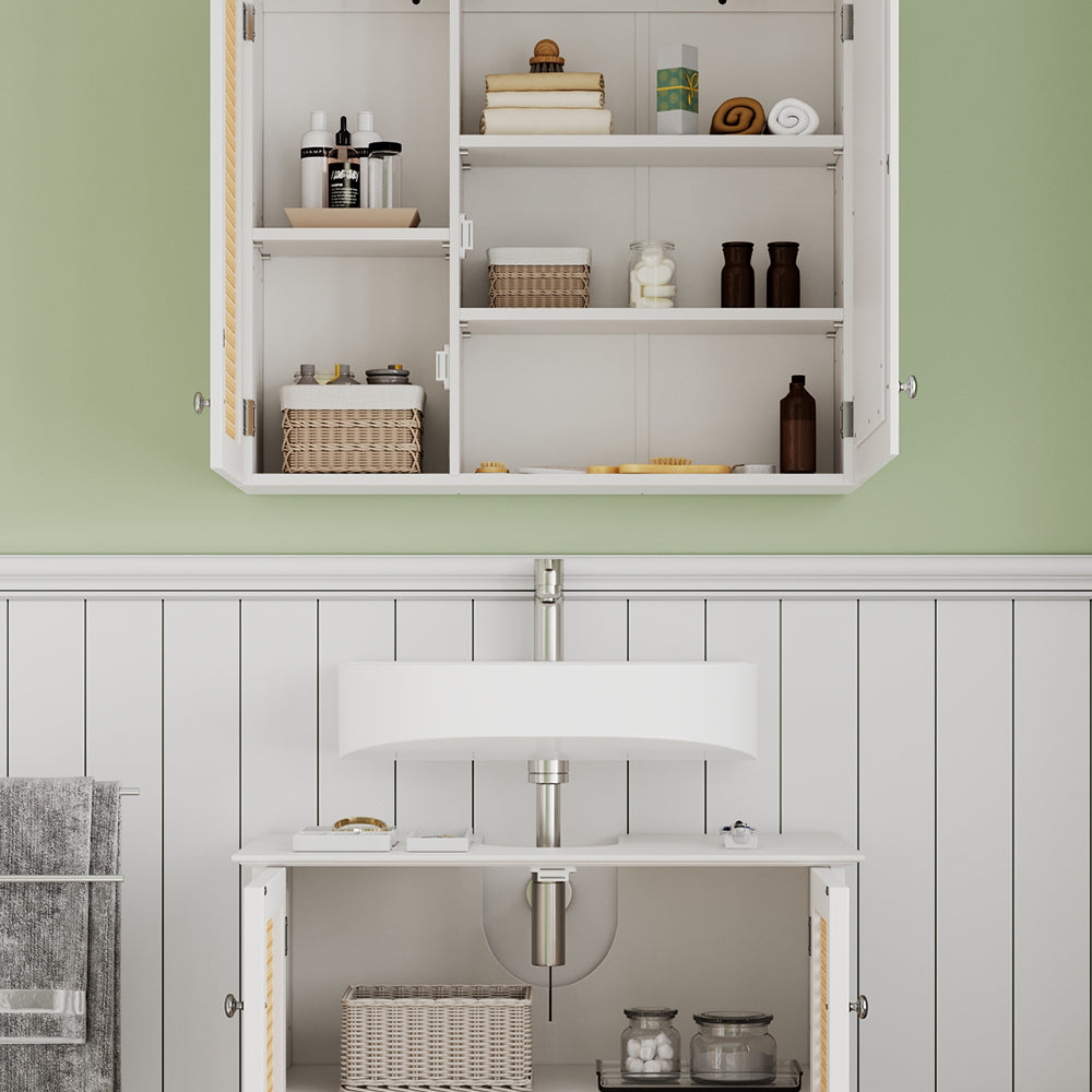 Vicco Set di mobili da bagno Bianco 2 parti