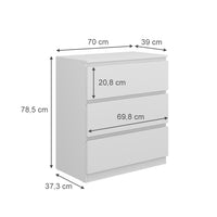 Vicco Cassettiera Bianco 39 x 78.5 cm