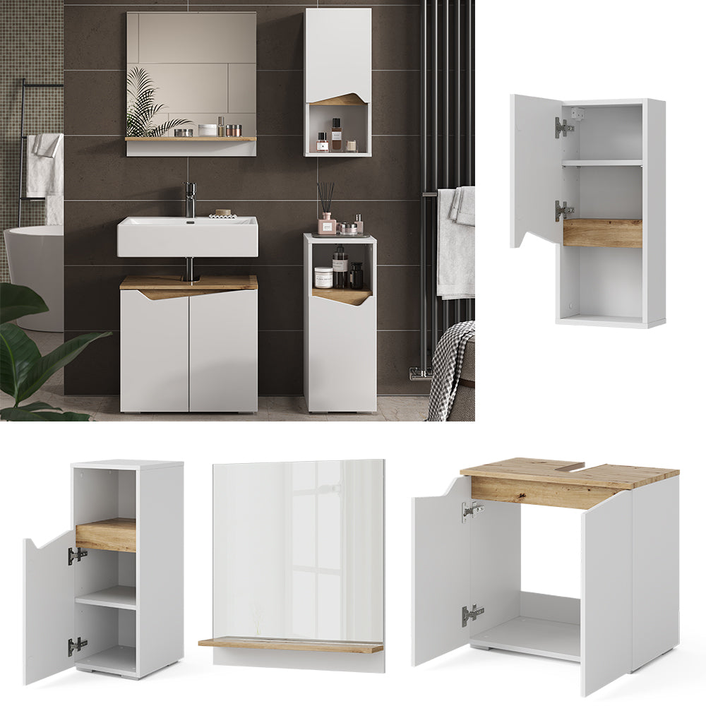 Vicco Set di mobili da bagno Bianco 4 parti