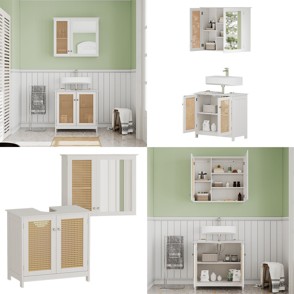 Vicco Set di mobili da bagno Bianco 2 parti