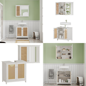 Vicco Set di mobili da bagno Bianco 2 parti