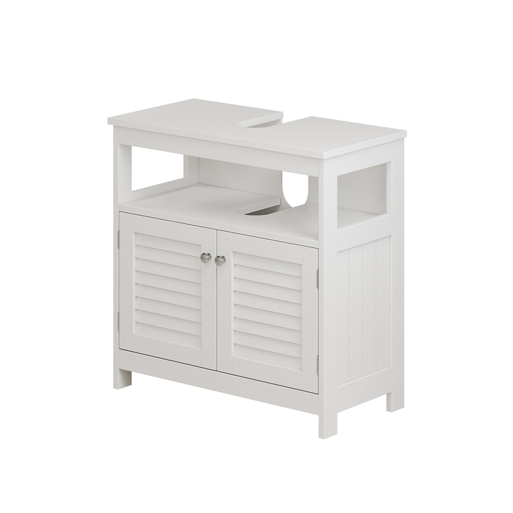 Vicco Mobile sottolavabo per bagno Bianco 60 x 60 cm con 2 ante e vano a giorno