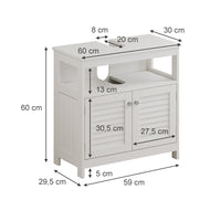 Vicco Mobile sottolavabo per bagno Bianco 60 x 60 cm con 2 ante e vano a giorno
