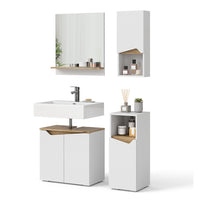 Vicco Set di mobili da bagno Bianco 4 parti